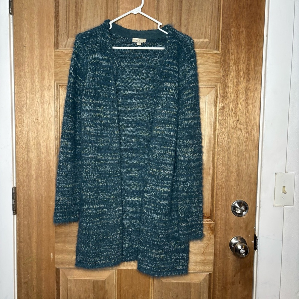 Loft women’s boho Cozy Blue cardigan size L